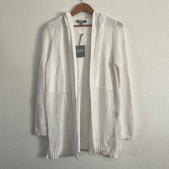 Marled Sweaters - Hooded Knit Cardigan, Size L